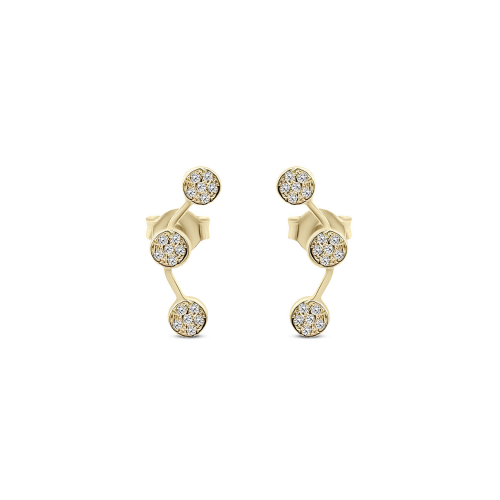 Earrings K9 gold with zircon, sk4120 EARRINGS Κοσμηματα - chrilia.gr