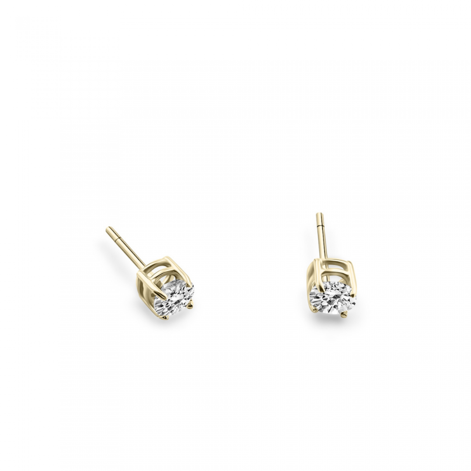 Solitaire earrings 9K gold with zircon, sk4122 EARRINGS Κοσμηματα - chrilia.gr