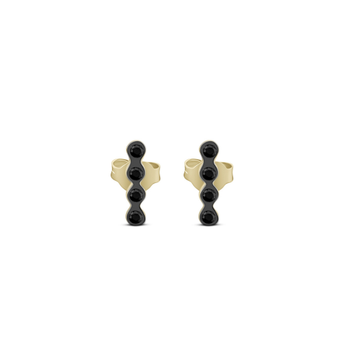 Earrings K9 gold with zircon, sk4124 EARRINGS Κοσμηματα - chrilia.gr