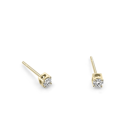 Solitaire earrings 9K gold with zircon, sk4128 EARRINGS Κοσμηματα - chrilia.gr