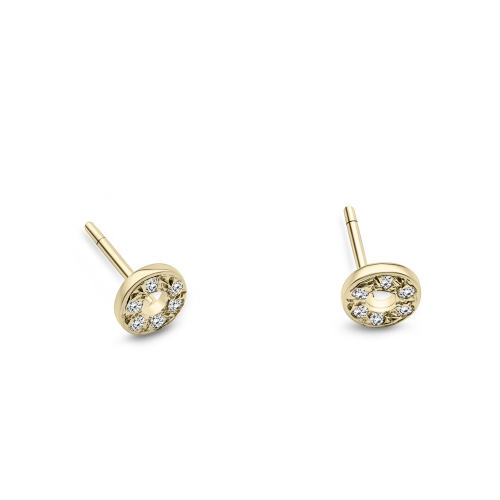 Round earrings K9 gold with zircon, sk4136 EARRINGS Κοσμηματα - chrilia.gr