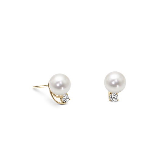 Earrings K9 gold with pearls and zircon, sk4137 EARRINGS Κοσμηματα - chrilia.gr