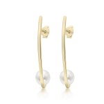 Dangle earrings K9 gold with pearl, sk2344 EARRINGS Κοσμηματα - chrilia.gr