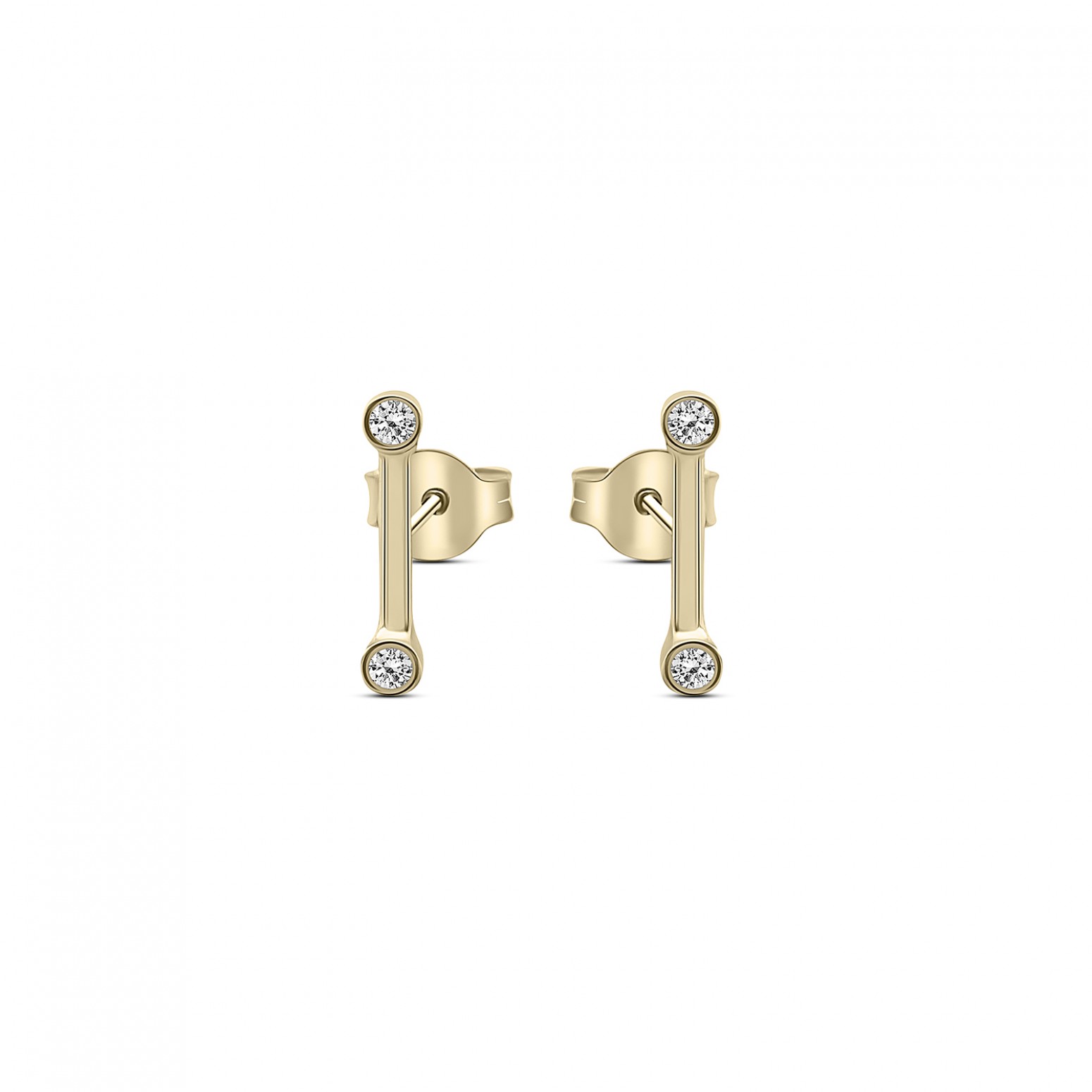 Earrings K9 gold with zircon, sk4141 EARRINGS Κοσμηματα - chrilia.gr