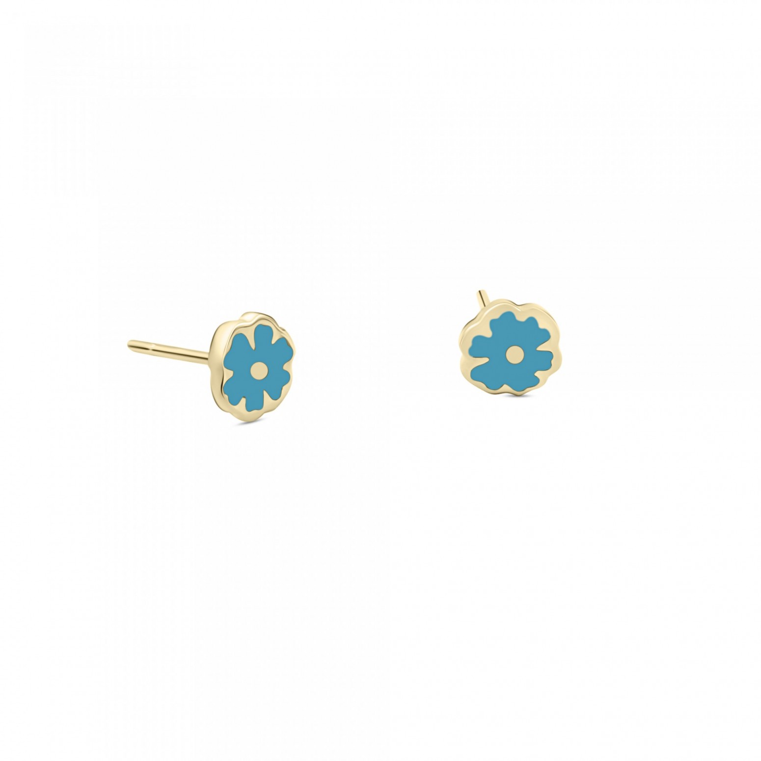 Flower baby earrings K9 gold with enamel, ps0148 EARRINGS Κοσμηματα - chrilia.gr