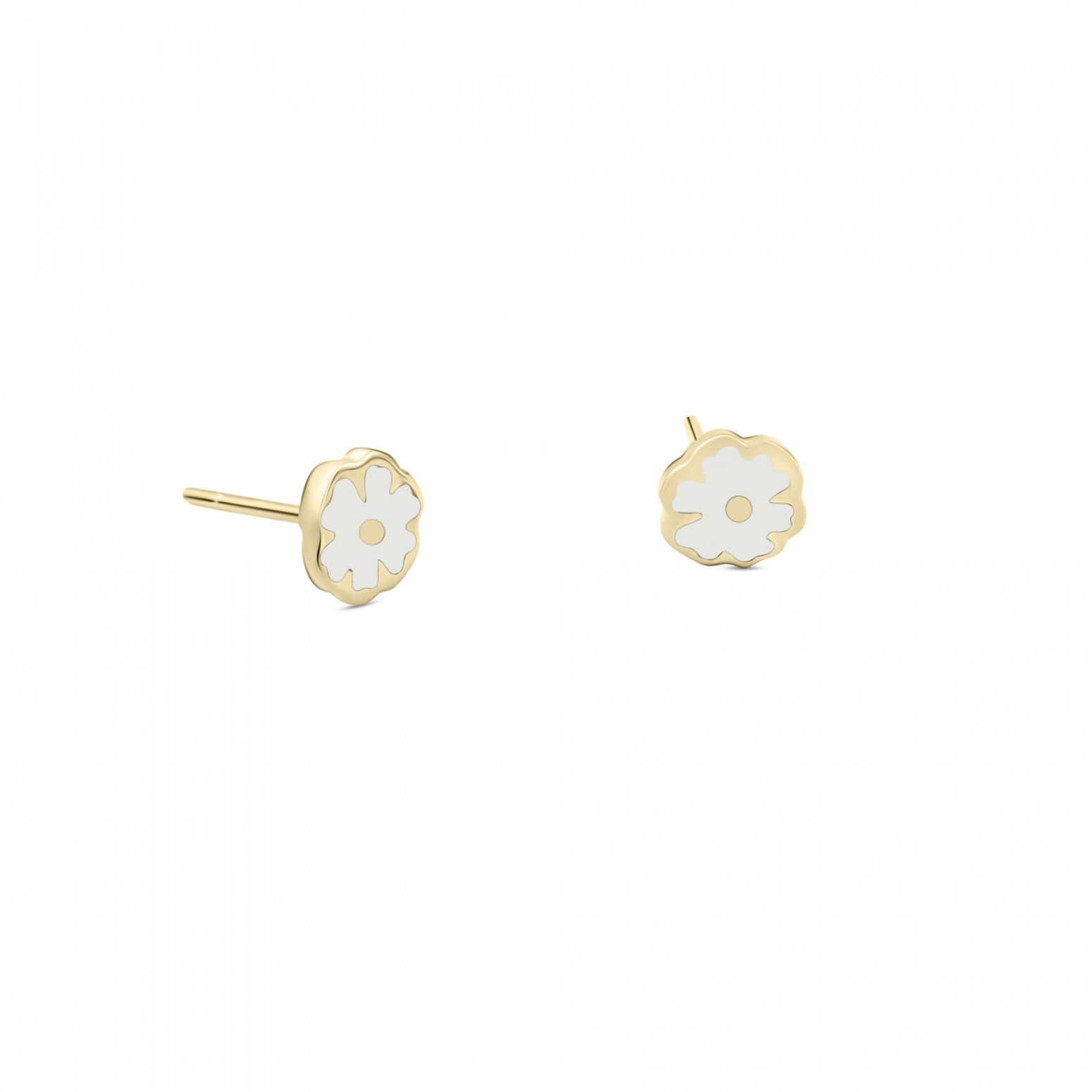 Flower baby earrings K9 gold with enamel, ps0153 EARRINGS Κοσμηματα - chrilia.gr
