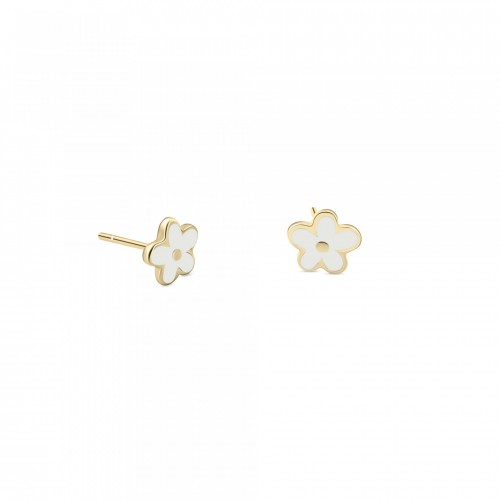 Round baby earrings K9 gold with enamel, ps0154 EARRINGS Κοσμηματα - chrilia.gr
