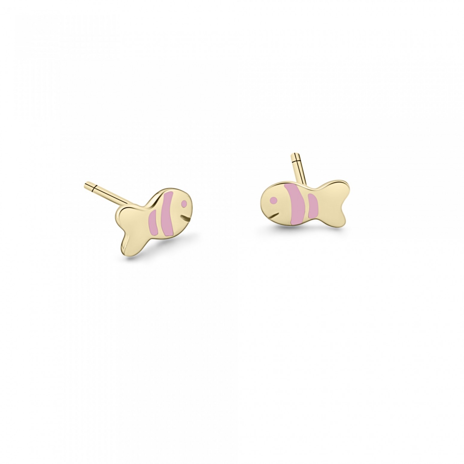 Fish baby earrings K9 gold with enamel, ps0160 EARRINGS Κοσμηματα - chrilia.gr