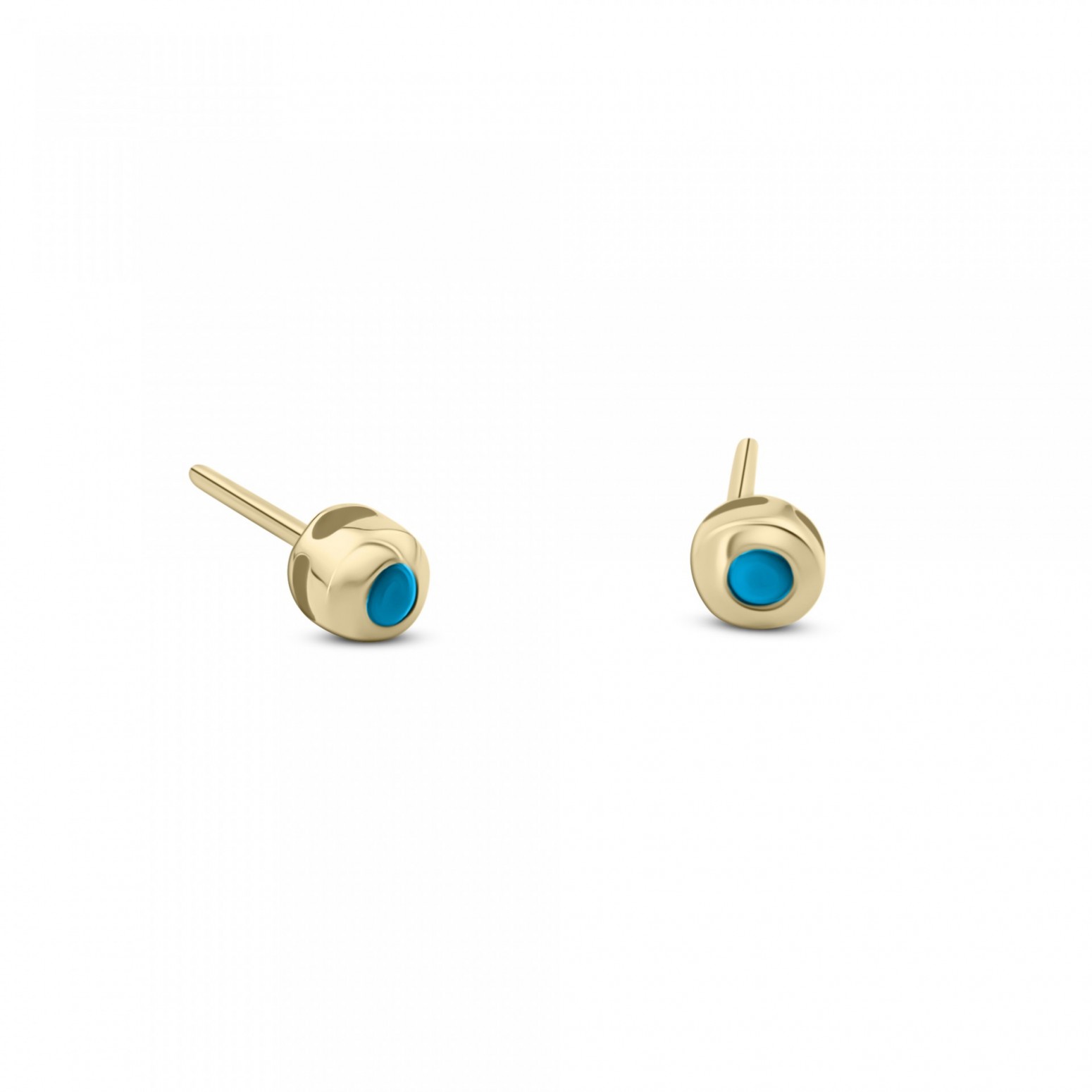Earrings K9 gold with turquoise, sk4154 EARRINGS Κοσμηματα - chrilia.gr
