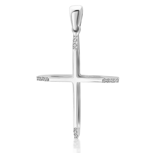 Βαπτιστικός σταυρός Κ18 λευκόχρυσο με διαμάντια 0.06ct, VS2, H st3811 ΣΤΑΥΡΟΙ Κοσμηματα - chrilia.gr