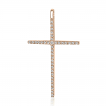 Baptism cross K18 pink gold with diamonds 0.12ct, VS2, H st4078 CROSSES Κοσμηματα - chrilia.gr