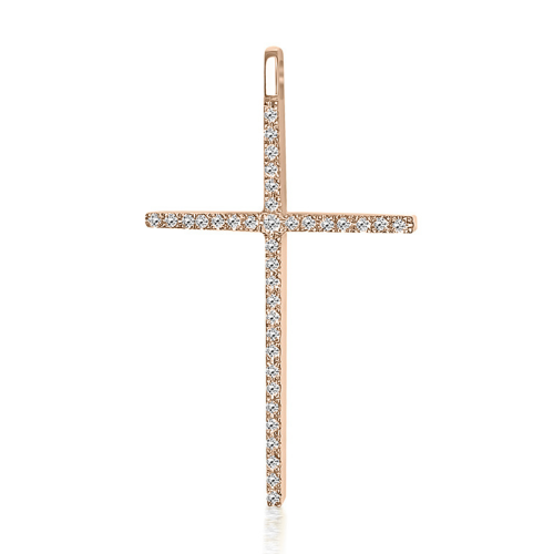 Βαπτιστικός σταυρός Κ18 ροζ χρυσό με διαμάντια 0.12ct, VS2, H st4078 ΣΤΑΥΡΟΙ Κοσμηματα - chrilia.gr