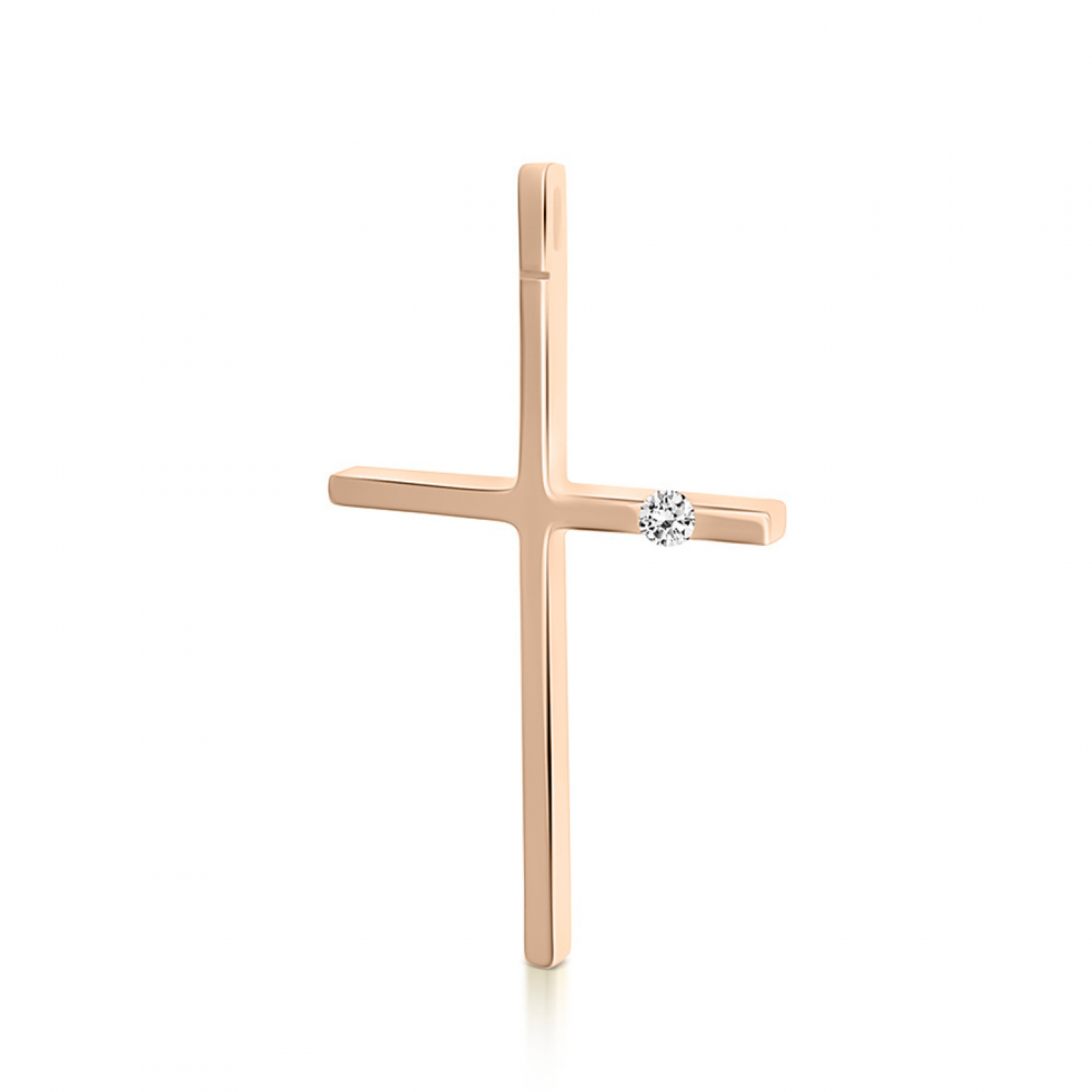 Βαπτιστικός σταυρός Κ18 ροζ χρυσό με διαμάντια 0.03ct, VS2, H st4079 ΣΤΑΥΡΟΙ Κοσμηματα - chrilia.gr