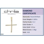 Baptism cross K18 gold with diamonds 0.18ct, VS2, H st4082 CROSSES Κοσμηματα - chrilia.gr