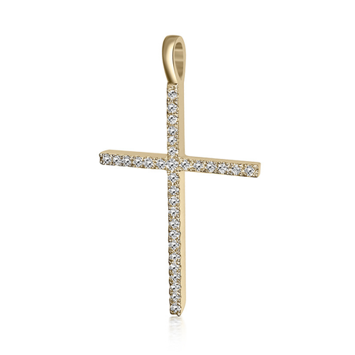 Βαπτιστικός σταυρός Κ18 χρυσό με διαμάντια 0.14ct, VS2, H st4083 ΣΤΑΥΡΟΙ Κοσμηματα - chrilia.gr