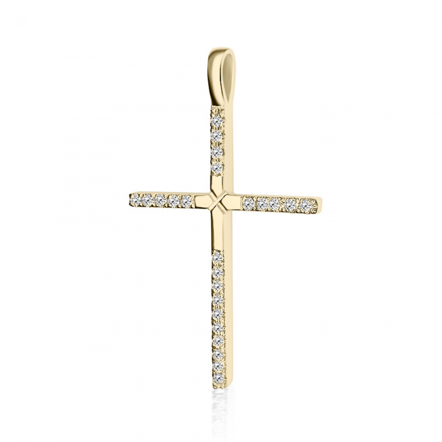 Βαπτιστικός σταυρός Κ18 χρυσό με διαμάντια 0.10ct, VS2, H st4084 ΣΤΑΥΡΟΙ Κοσμηματα - chrilia.gr