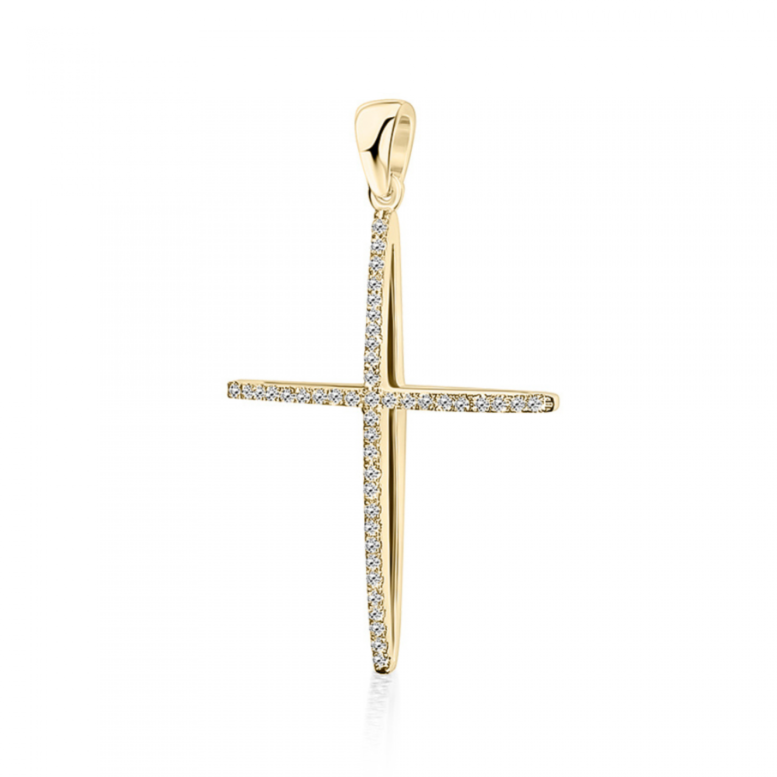 Βαπτιστικός σταυρός Κ18 χρυσό με διαμάντια 0.15ct, VS2, H st4085 ΣΤΑΥΡΟΙ Κοσμηματα - chrilia.gr