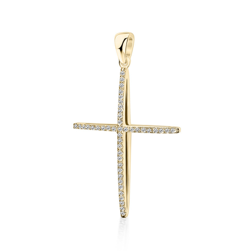 Βαπτιστικός σταυρός Κ18 χρυσό με διαμάντια 0.15ct, VS2, H st4085 ΣΤΑΥΡΟΙ Κοσμηματα - chrilia.gr