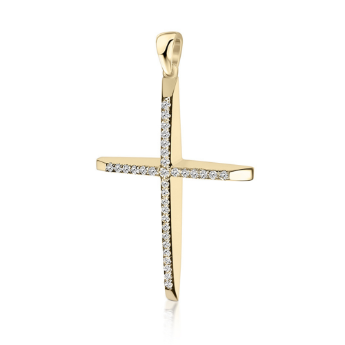 Βαπτιστικός σταυρός Κ18 χρυσό με διαμάντια 0.10ct, VS2, H st4086 ΣΤΑΥΡΟΙ Κοσμηματα - chrilia.gr