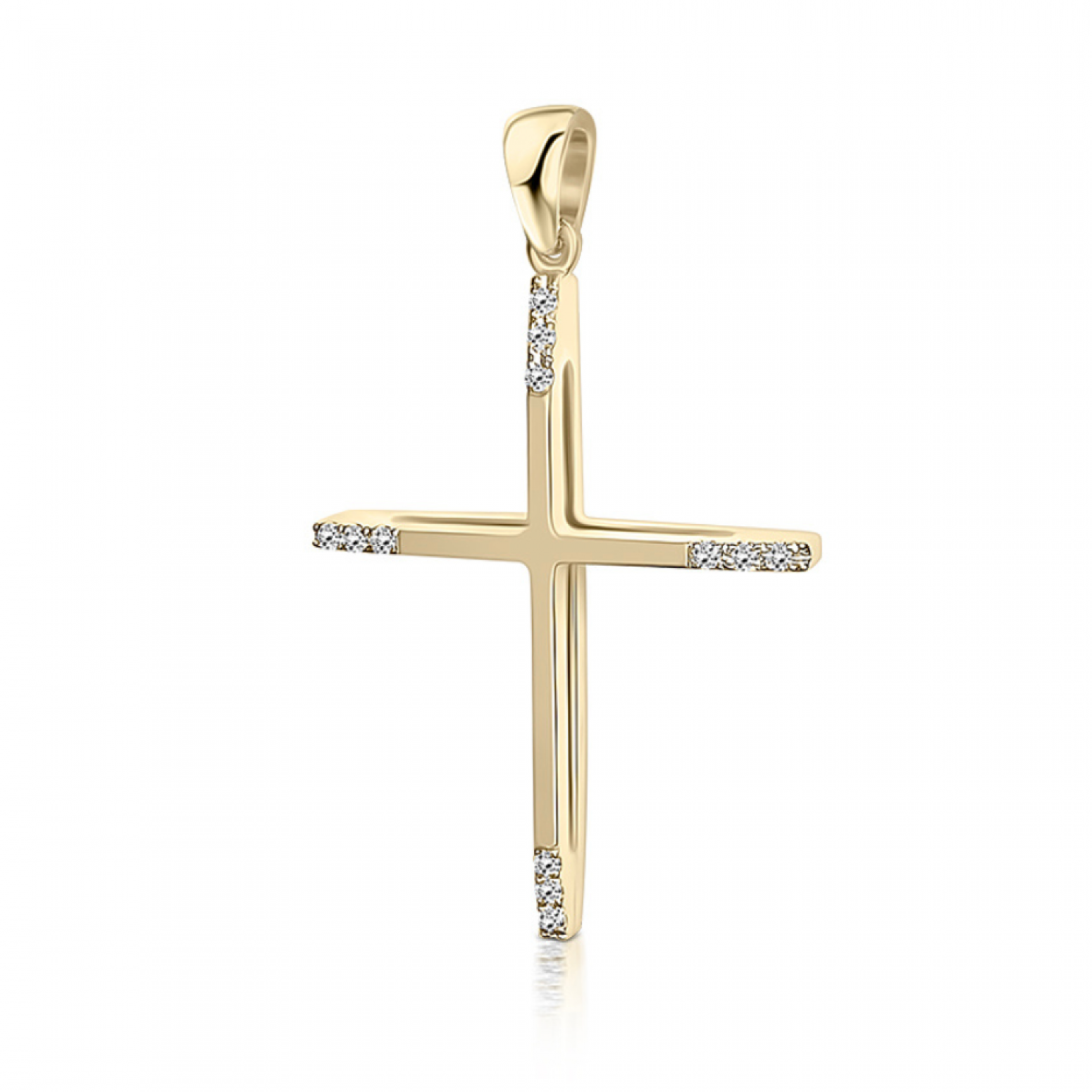 Βαπτιστικός σταυρός Κ18 χρυσό με διαμάντια 0.06ct, VS2, H st4087 ΣΤΑΥΡΟΙ Κοσμηματα - chrilia.gr