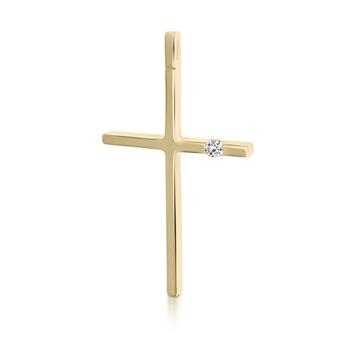 Βαπτιστικός σταυρός Κ18 χρυσό με διαμάντια 0.03ct, VS2, H st4088 ΣΤΑΥΡΟΙ Κοσμηματα - chrilia.gr