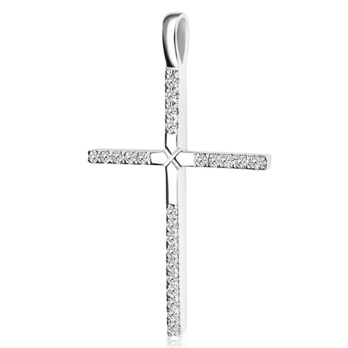 Βαπτιστικός σταυρός Κ18 λευκόχρυσο με διαμάντια 0.10ct, VS2, H st3696 ΣΤΑΥΡΟΙ Κοσμηματα - chrilia.gr