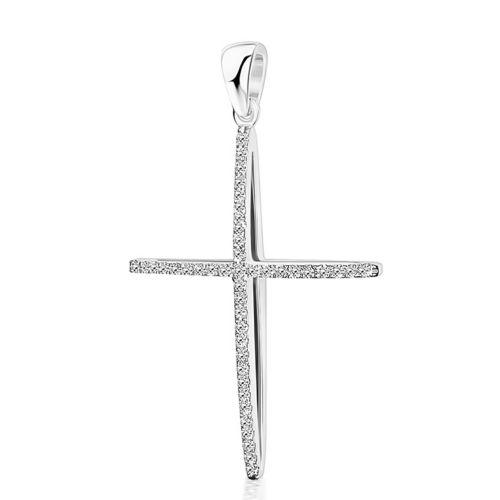 Βαπτιστικός σταυρός Κ18 λευκόχρυσο με διαμάντια 0.15ct, VS2, H st4076 ΣΤΑΥΡΟΙ Κοσμηματα - chrilia.gr