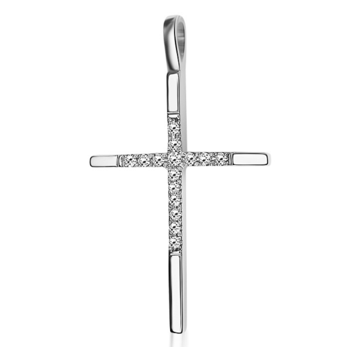 Βαπτιστικός σταυρός Κ18 λευκόχρυσο με διαμάντια 0.07ct, VS2, H st4077 ΣΤΑΥΡΟΙ Κοσμηματα - chrilia.gr