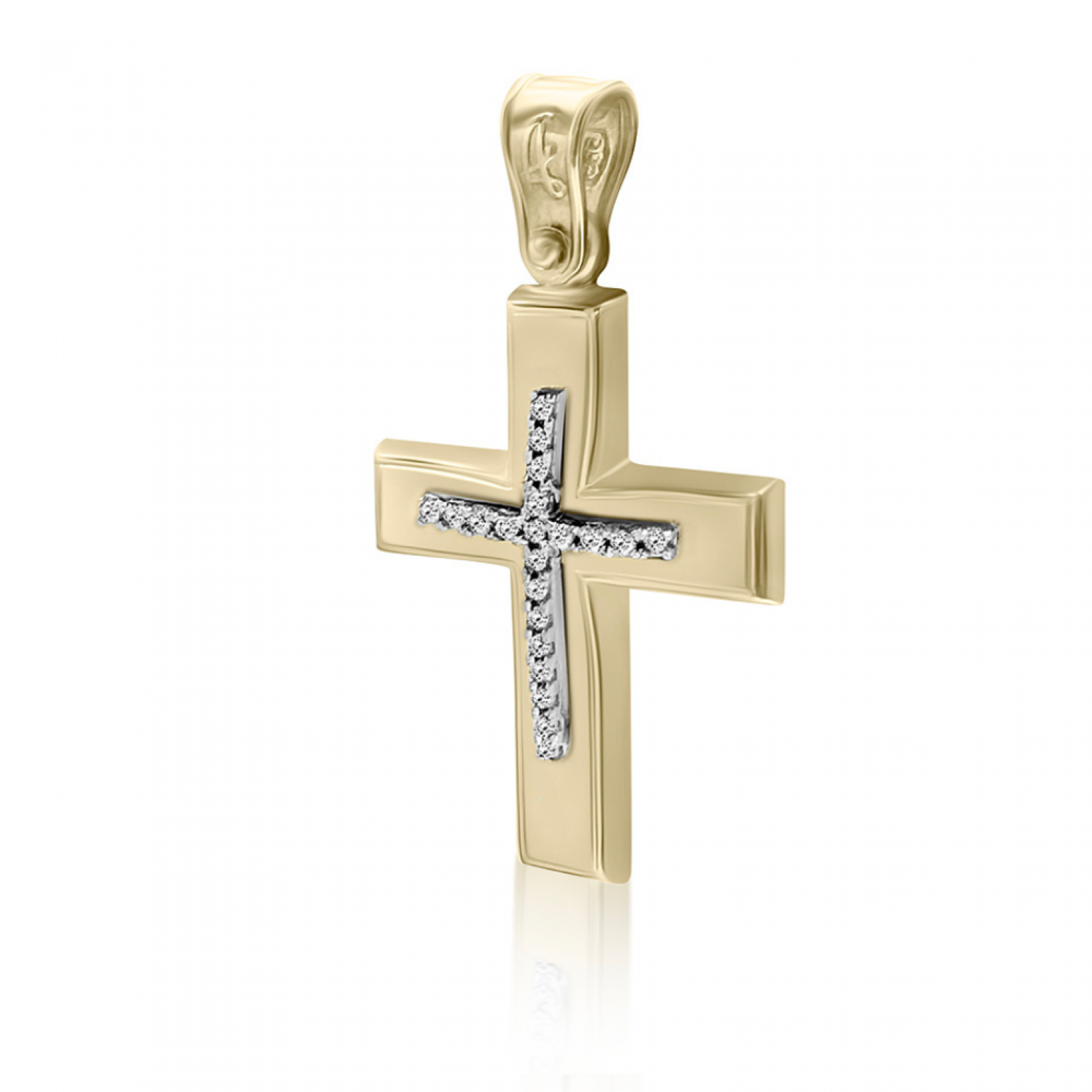 Βαπτιστικός σταυρός Κ14 χρυσό με ζιργκόν st4111 ΣΤΑΥΡΟΙ Κοσμηματα - chrilia.gr