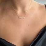 Necklace for mum, K9 gold with zircon, pk0119 NECKLACES Κοσμηματα - chrilia.gr