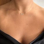 Necklace for godmother, K14 pink gold with diamond 0.005ct, VS2, H, ko5226 NECKLACES Κοσμηματα - chrilia.gr
