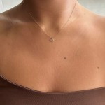 Eye necklace, Κ14 pink gold with diamond 0.02ct, VS2, H ko5323 NECKLACES Κοσμηματα - chrilia.gr