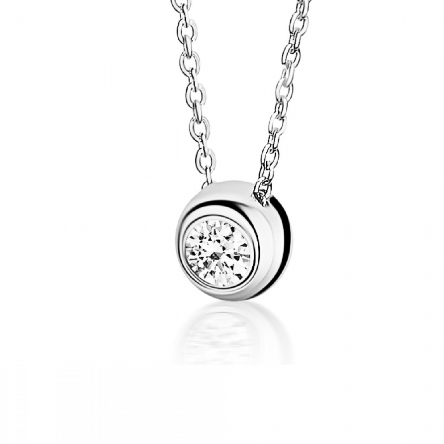 Solitaire necklace Κ18 white gold with diamond  0.20ct, VVS2, G from IGL ko4819 NECKLACES Κοσμηματα - chrilia.gr
