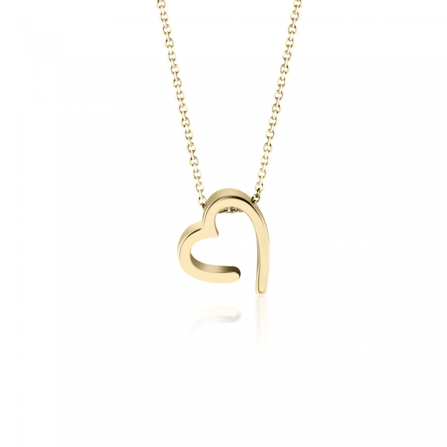 Heart necklace, Κ14 gold, ko5936 NECKLACES Κοσμηματα - chrilia.gr