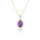 Solitaire necklace 18K gold with amethyst 0.34ct and diamonds 0.07ct, ko5943