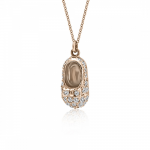 Shoe necklace, Κ9 pink gold with zircon, pk0123 NECKLACES Κοσμηματα - chrilia.gr