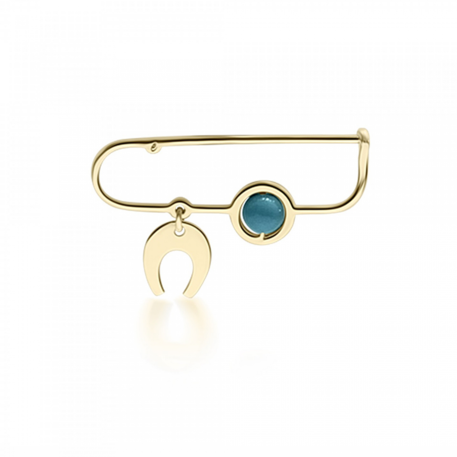 Babies pin K14 gold with petal and turquoise pf0124 BABIES Κοσμηματα - chrilia.gr