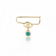 Babies pin K14 gold with eye and turquoise pf0125