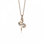 Snake necklace, Κ14 pink gold with zircon, ko2141 NECKLACES Κοσμηματα - chrilia.gr