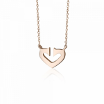 Heart necklace, Κ9 pink gold, ko4139 NECKLACES Κοσμηματα - chrilia.gr