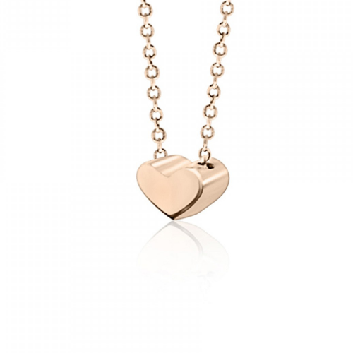 Heart necklace, Κ9 pink gold, ko4752 NECKLACES Κοσμηματα - chrilia.gr