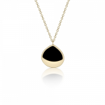 Drop necklace, Κ14 white gold with onyx, ko4768 NECKLACES Κοσμηματα - chrilia.gr