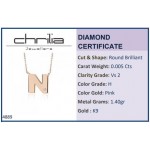 Κολιέ μονόγραμμα Ν, Κ9 ροζ χρυσό με διαμάντι 0.005ct, VS2, H ko4889 ΚΟΛΙΕ Κοσμηματα - chrilia.gr