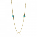 Necklace, K14 gold with turquoise, ko4992 NECKLACES Κοσμηματα - chrilia.gr