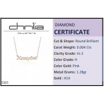 Κολιέ όνομα Κατερίνα, Κ14 ροζ χρυσό με διαμάντι 0.004ct, VS2, H ko5325 ΚΟΛΙΕ Κοσμηματα - chrilia.gr