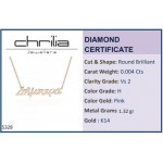 Κολιέ όνομα Δήμητρα, Κ14 ροζ χρυσό με διαμάντι 0.004ct, VS2, H ko5328 ΚΟΛΙΕ Κοσμηματα - chrilia.gr