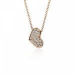 Heart necklace, Κ14 pink gold with zircon, ko5493 NECKLACES Κοσμηματα - chrilia.gr