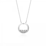 Round necklace, Κ18 white gold with diamonds 0.15ct, SI1, H ko5628 NECKLACES Κοσμηματα - chrilia.gr