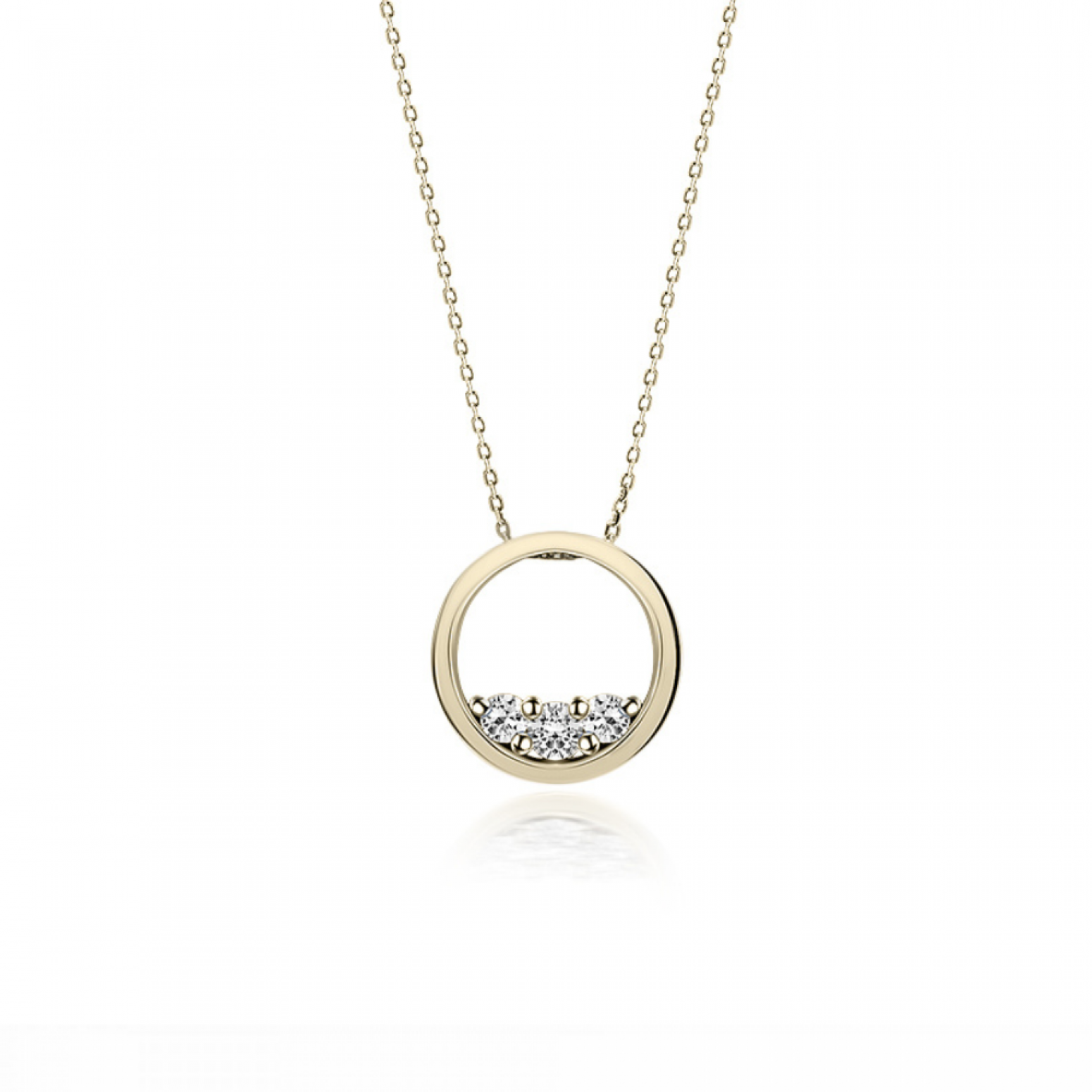 Round necklace, Κ18 gold with diamonds 0.15ct, SI1, H ko5629 NECKLACES Κοσμηματα - chrilia.gr