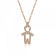 Necklace for baby and mum, K14 pink gold with boy and diamonds 0.03ct, VS2, H, pk0093